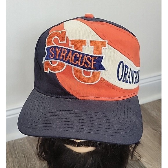 SU Syracuse Orangemen All Over Swirl Graphic Vintage Snapback Cap Hat 90's - Picture 1 of 10